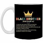 Retro Black Brother Mug, Black, 11 oz. White Mug
