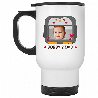 14 oz. White Travel Mug