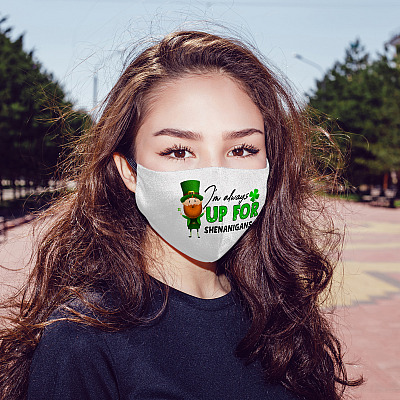 Alternative view of Irish Shenanigans Happy St Patrick's Day Washable Reusable Custom - Printed Cloth Face Mask Cover