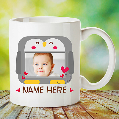Alternative view of Custom Photo Baby Mom Dad Gift Coffee Mug - Beer Stein - Water Bottle - Color Changing Mug