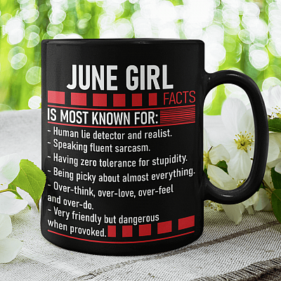 Alternative view of June Girl Facts Is Most Known for Ceramic Coffee Mug - Beer Stein - Water Bottle - Color Changing Mug
