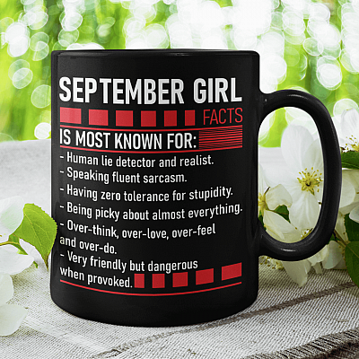 Alternative view of September Girl Facts Is Most Known for Ceramic Coffee Mug - Beer Stein - Water Bottle - Color Changing Mug
