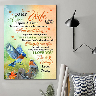 Alternative view of Personalized to My Wife I Love You Forever and Always Framed Canvas Prints - Unframed Poster