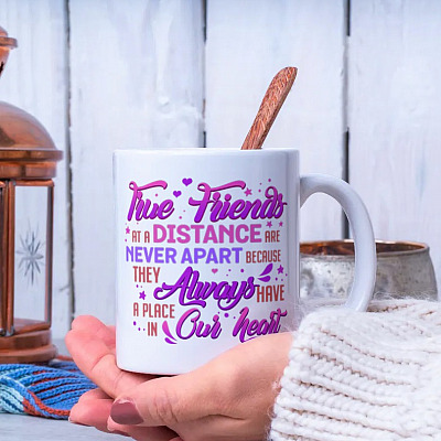 True Friends At A Distance Are Never Apart Ceramic Coffee Mug-Beer Stein-Water Bottle-Color Changing Mug