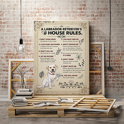 Alternative view of A Labrador Retriever's House Rules Gallery Wrapped Framed Canvas Prints - Unframed Poster - Home Decor Wall Art