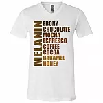 Melanin T-shirt - V-neck, White, V-Neck T-Shirt