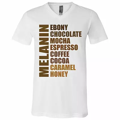 Melanin T-shirt - V-neck, White, V-Neck T-Shirt