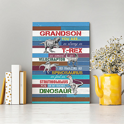 Alternative view of Dinosaur Grandson You Are As Strong As T-rex Gallery Wrapped Framed Canvas Prints - Unframed Poster Wall Art