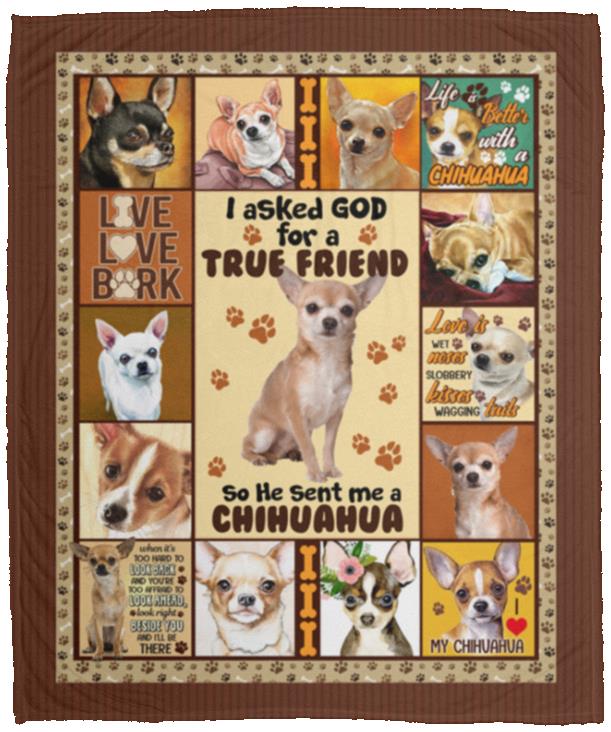 I Asked God For A True Friend Blanket, White, Cozy Plush Fleece Blanket - 50x60 I Asked God For A True Friend Blanket, White, Cozy Plush Fleece Blanket - 50x60