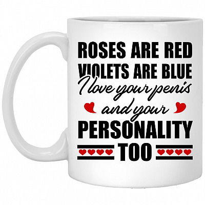 Roses mug, White, 11 oz. White Mug