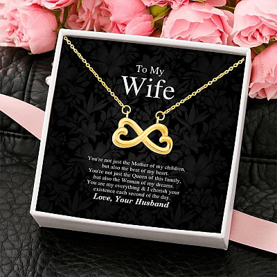 To My Wife You Are My Everything Love You Infinity Heart Pendant Necklace