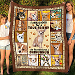 1VT. Chihuahua I Asked God For True Friend blanket mockup