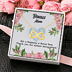To My Bonus Mom Thank For Always Being There Infinity Heart Pendant Necklace - Bonus Mom Gift Ideas
