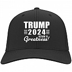 Trump 2024 Hat, Black, Twill Cap