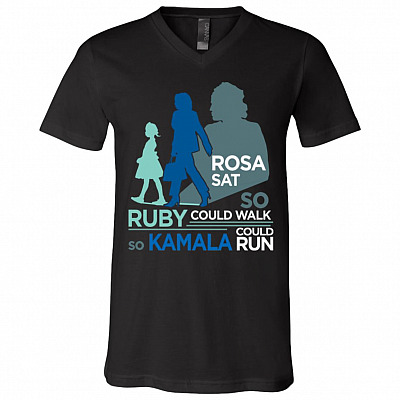 kamala vneck, Black, V-Neck T-Shirt