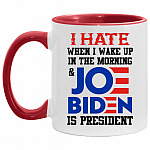 Joe Accent Mug, White/Red, 11 oz. Accent Mug