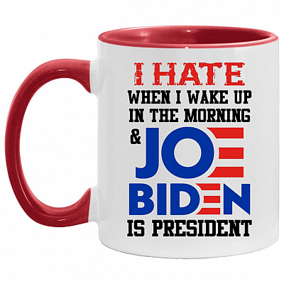 Joe Accent Mug, White/Red, 11 oz. Accent Mug