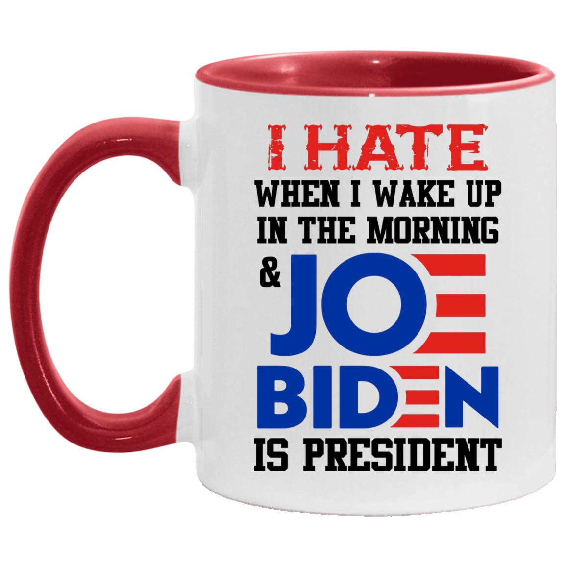 Joe Accent Mug, White/Red, 11 oz. Accent Mug