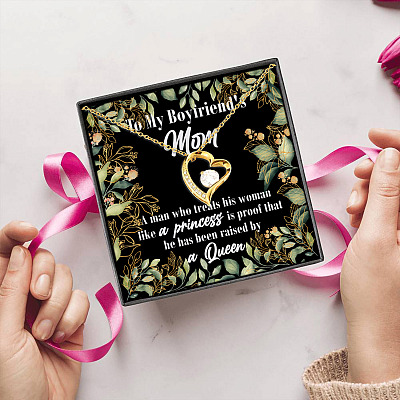 Alternative view of To My Boyfriend's Mom Forever Love Pendant Necklace