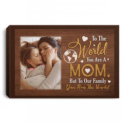Personalized Photo You Are A Mom Gallery Wrapped Framed Canvas Prints-Unframed Poster-Home Decor Wall Art, White, 0.75'' Framed Canvas