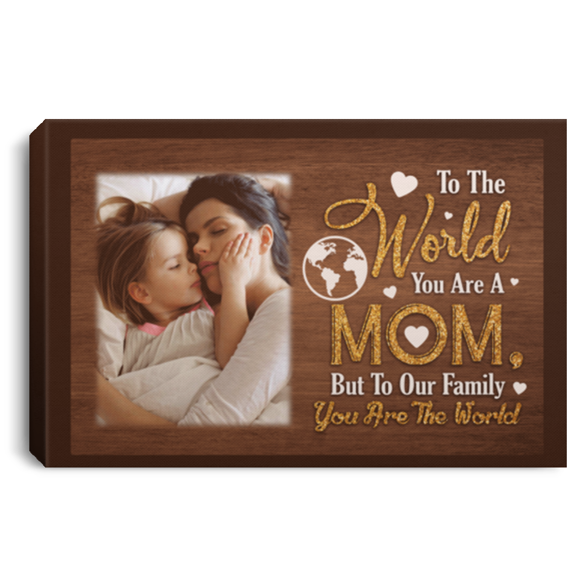 Personalized Photo You Are A Mom Gallery Wrapped Framed Canvas Prints-Unframed Poster-Home Decor Wall Art, White, 0.75'' Framed Canvas
