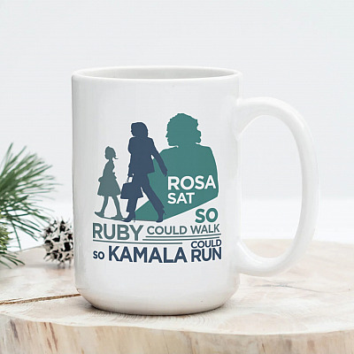 Alternative view of Rosa Sat So Ruby Could Walk So Kamala Could Run Feminist Coffee Mug - Feminist Black Activist Mug