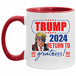 Trump 2024 Accent Mug, White/Red, 11 oz. Accent Mug Trump 2024 Accent Mug, White/Red, 11 oz. Accent Mug