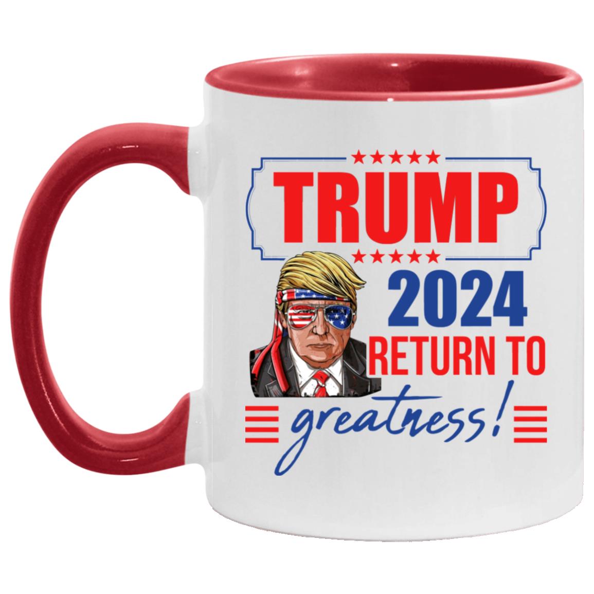 Trump 2024 Accent Mug, White/Red, 11 oz. Accent Mug Trump 2024 Accent Mug, White/Red, 11 oz. Accent Mug