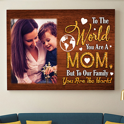 Alternative view of Personalized Photo You Are A Mom Gallery Wrapped Framed Canvas Prints-Unframed Poster-Home Decor Wall Art