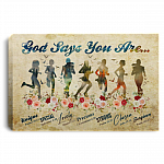 Vintage Running God Says You Are Unique Special Lovely Framed Canvas Prints - Unframed Poster, White, 0.75'' Framed Canvas
