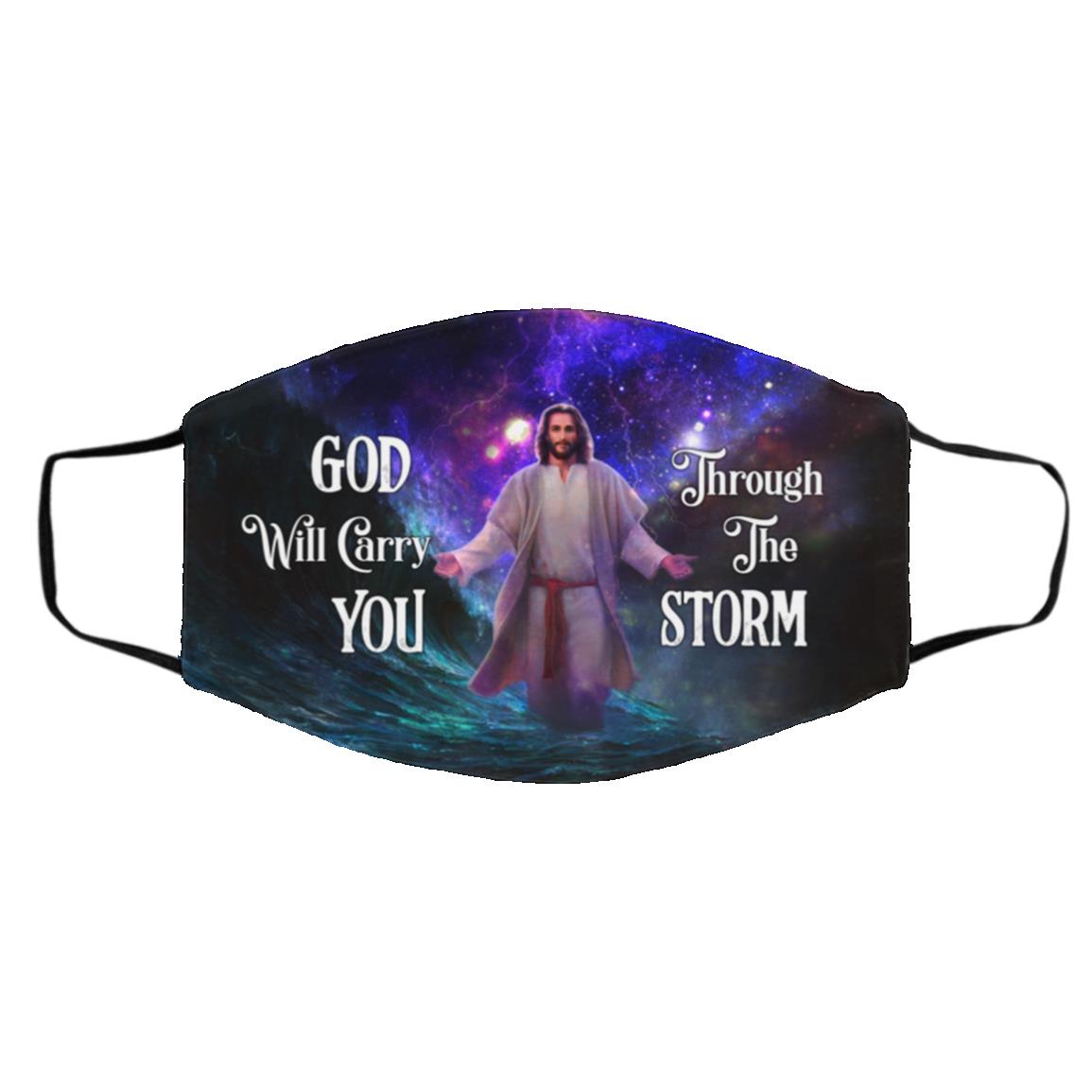 God Will Carry Face Mask, White, Cloth Face Cover – Medium/Large God Will Carry Face Mask, White, Cloth Face Cover – Medium/Large