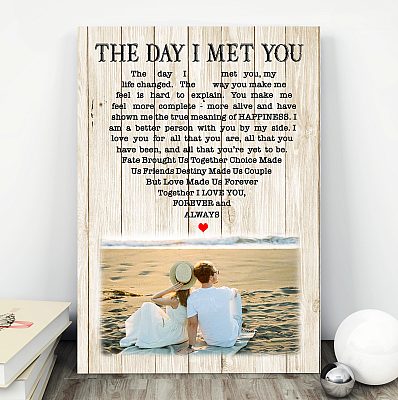 Alternative view of Custom Photo The Day I Met You Wrapped Framed Canvas Prints - Unframed Poster - Home Decor Wall Art