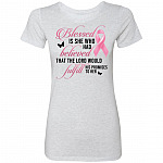 Pink Ribbon Ladies T-Shirt, Heather White, Premium Ladies T-Shirt