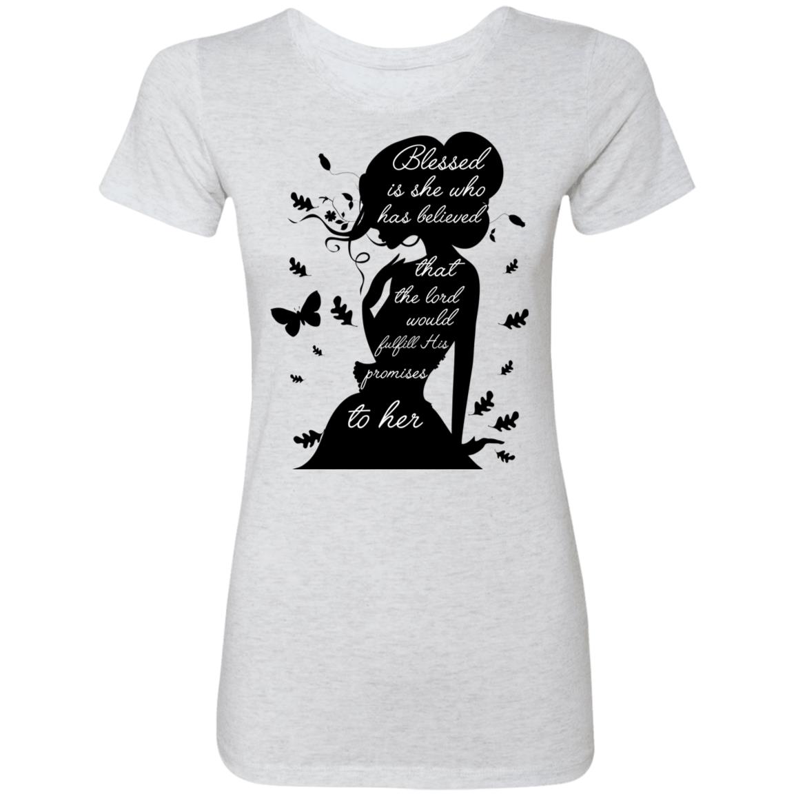Blessed Is Ladies T-Shirt, Heather White, Premium Ladies T-Shirt Blessed Is Ladies T-Shirt, Heather White, Premium Ladies T-Shirt