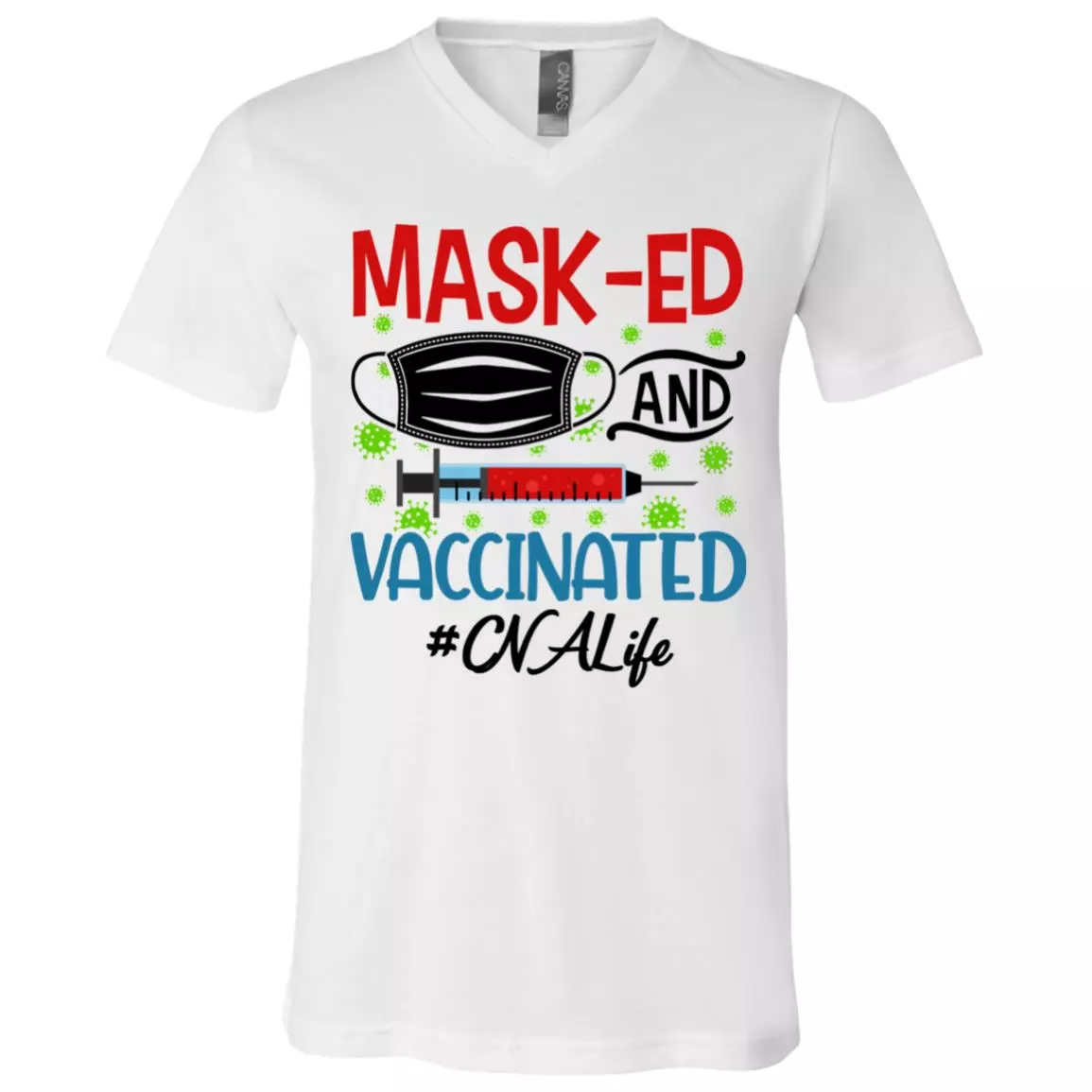 CNA Shirt, White, V-Neck T-Shirt