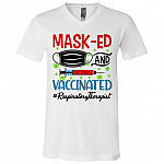 3005 Unisex Jersey SS V-Neck T-Shirt, White, V-Neck T-Shirt