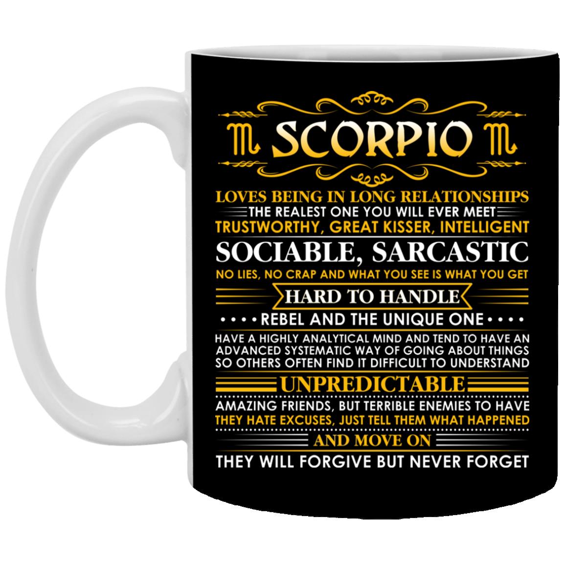 scorpio, Black, 11 oz. White Mug scorpio, Black, 11 oz. White Mug