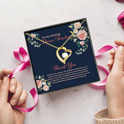 Alternative view of To My Amazing Dance Teacher Thank You For Being Loving Dedicated Forever Love Pendant Necklace