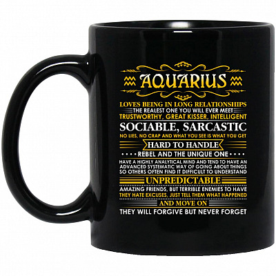Aquarius Mug, Black, 11 oz. Black Mug