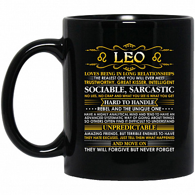 Leo Mug, Black, 11 oz. Black Mug