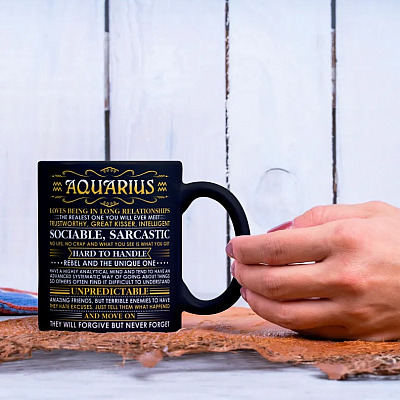 Alternative view of Aquarius Loves Being In Long Relationships Ceramic Coffee Mug