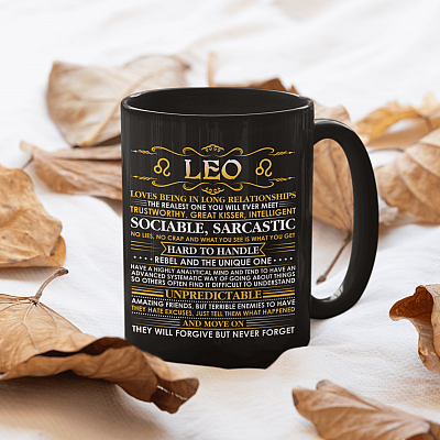 Alternative view of Leo Loves Being In Long Relationships Ceramic Coffee Mug