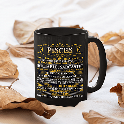Alternative view of Pisces Loves Being In Long Relationships Ceramic Coffee Mug