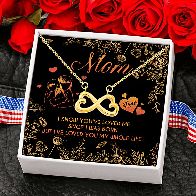 Alternative view of Mom I Know You've Loved Me Since I Was Born But I've Loved You My Whole Life Infinity Heart Pendant Necklace