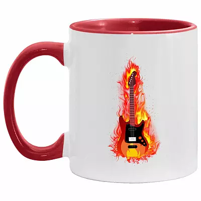 AM11OZ Accent Mug, White/Red, 11 oz. Accent Mug