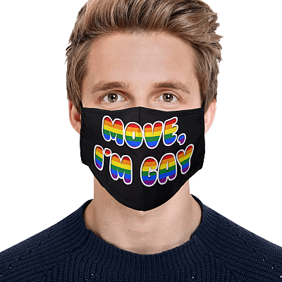 Alternative view of Move Im Gay LGBT Meme Washable Reusable Custom Printed Cloth Face Mask Cover