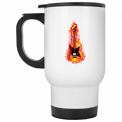 14 oz. White Travel Mug