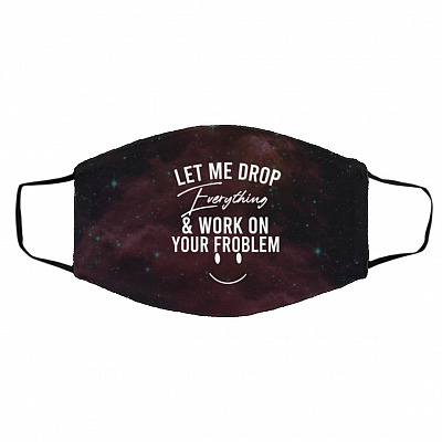 Drop Mask, White, Cloth Face Cover – Medium/Large