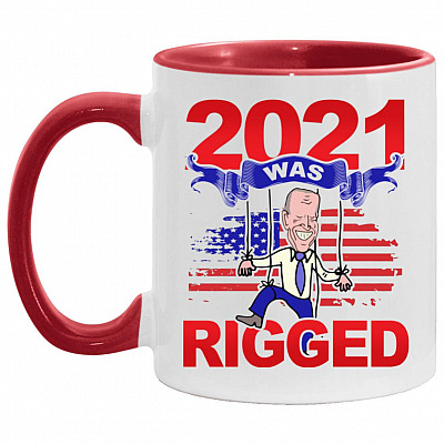 Rigged 2021 Mug, White/Red, 11 oz. Accent Mug