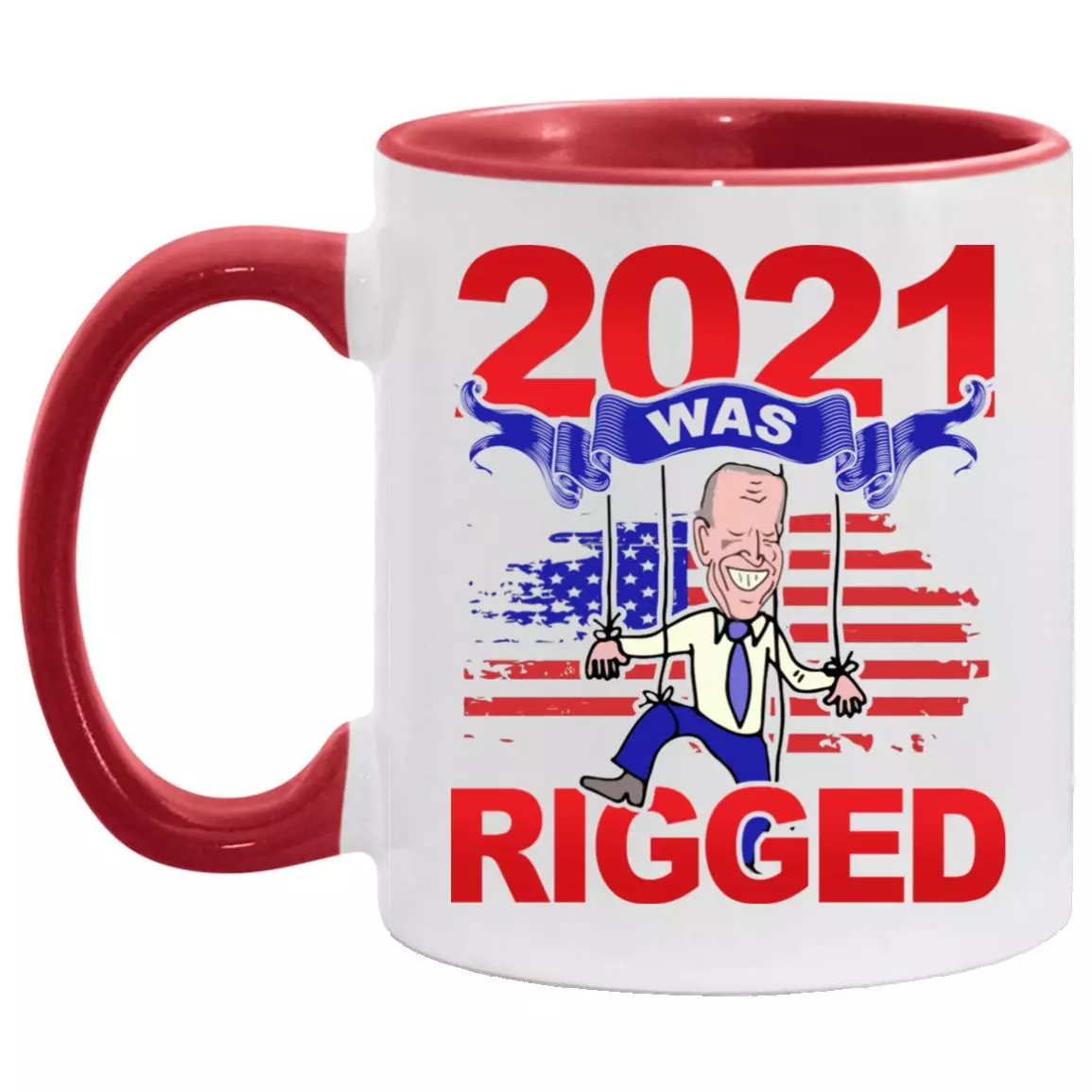 Rigged 2021 Mug, White/Red, 11 oz. Accent Mug